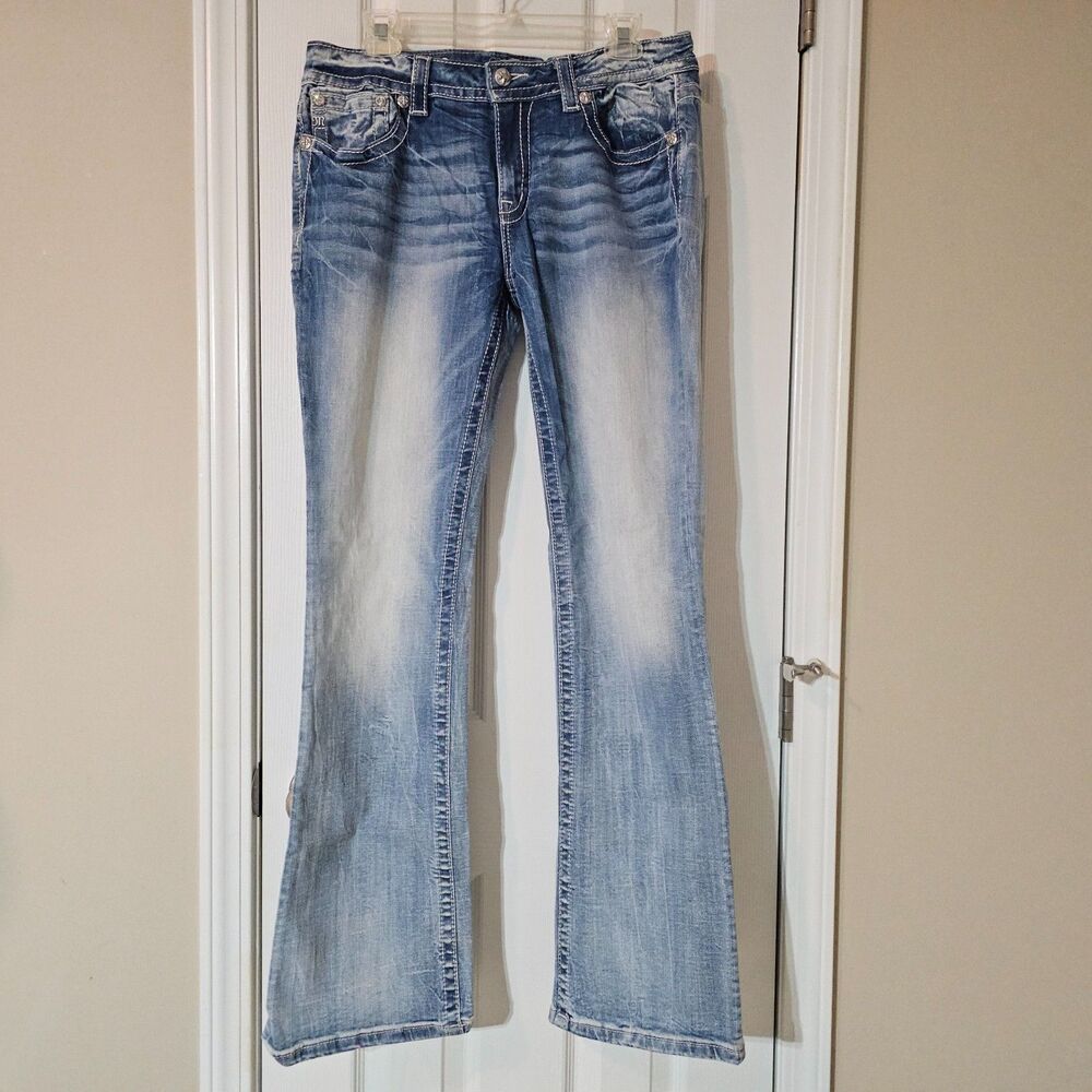 Miss Me Embroidered Boot Cut Jeans - 32x34 - Geometric Aztec Pattern - Picture 2 of 16